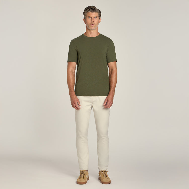 Men wearing Dark Olive Luxe Stretch Tee
