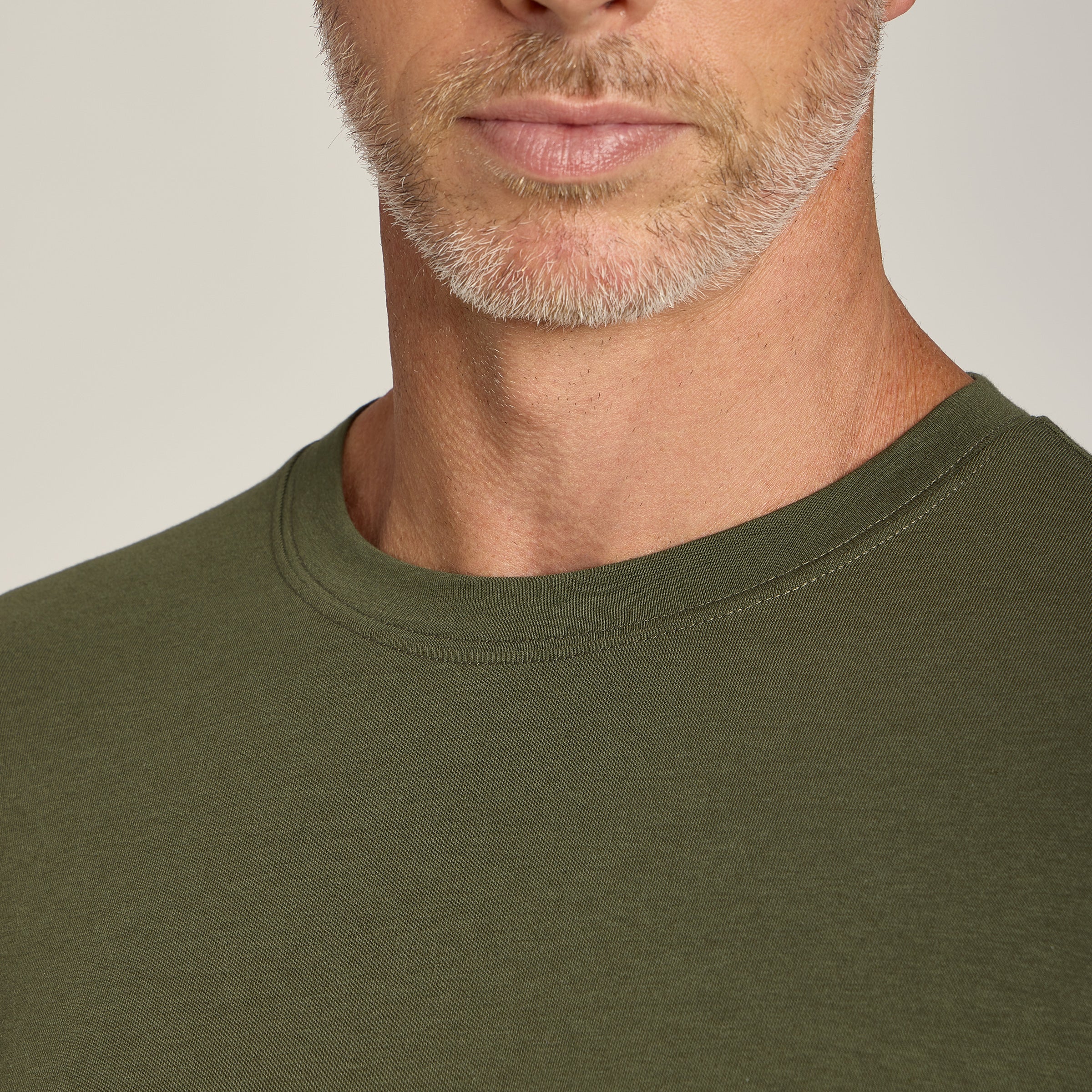 Men wearing Dark Olive Luxe Stretch Tee