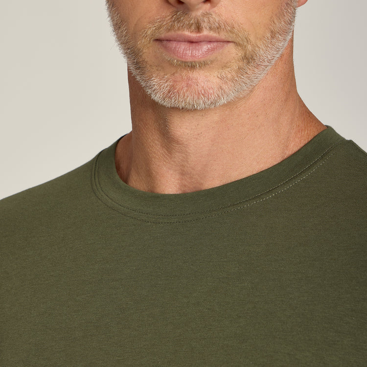 Men wearing Dark Olive Luxe Stretch Tee