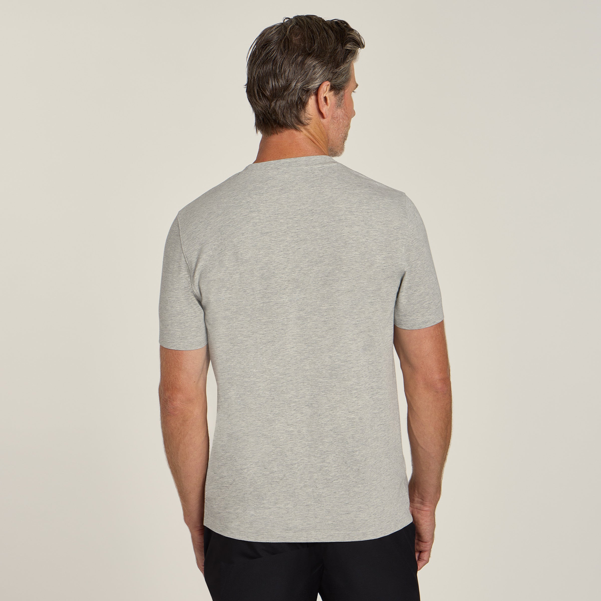 Men wearing Heather Gray Luxe Stretch Tee