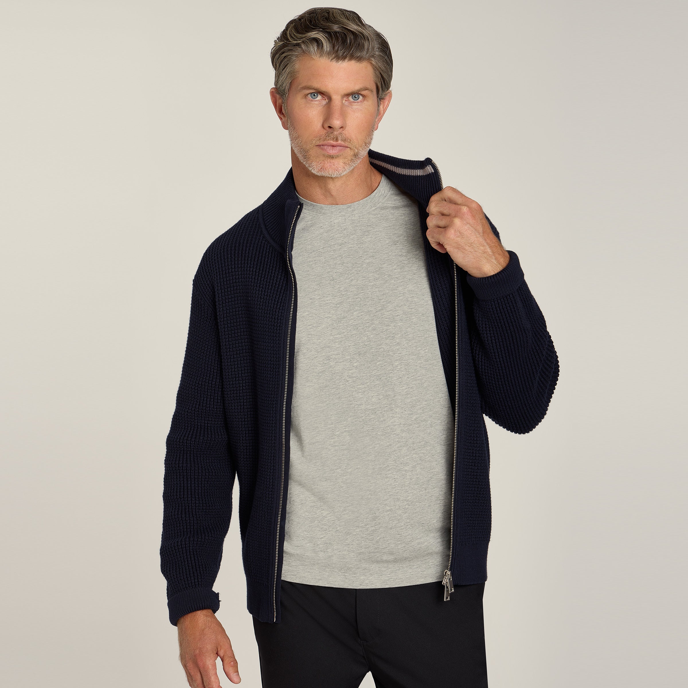 Men wearing Heather Gray Luxe Stretch Tee