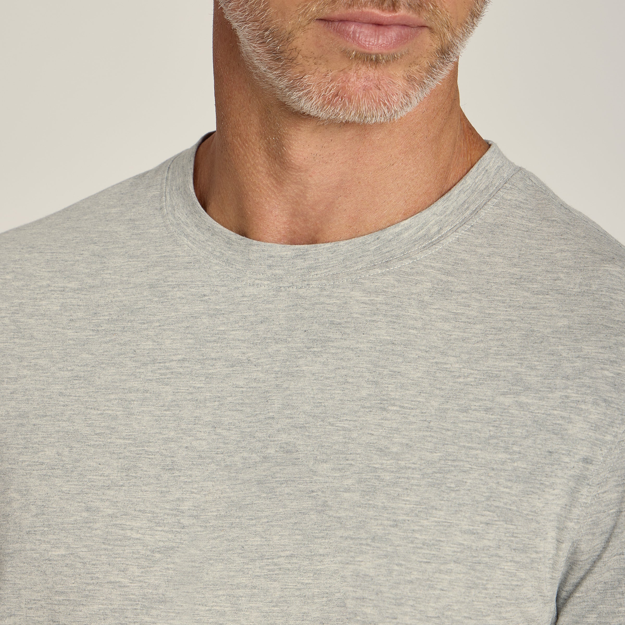 Men wearing Heather Gray Luxe Stretch Tee