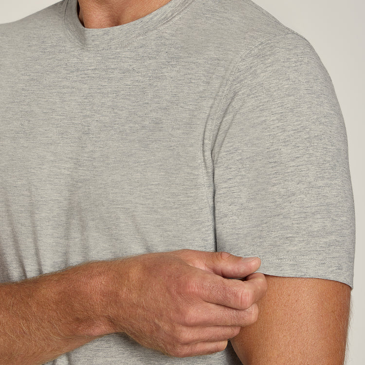 Men wearing Heather Gray Luxe Stretch Tee