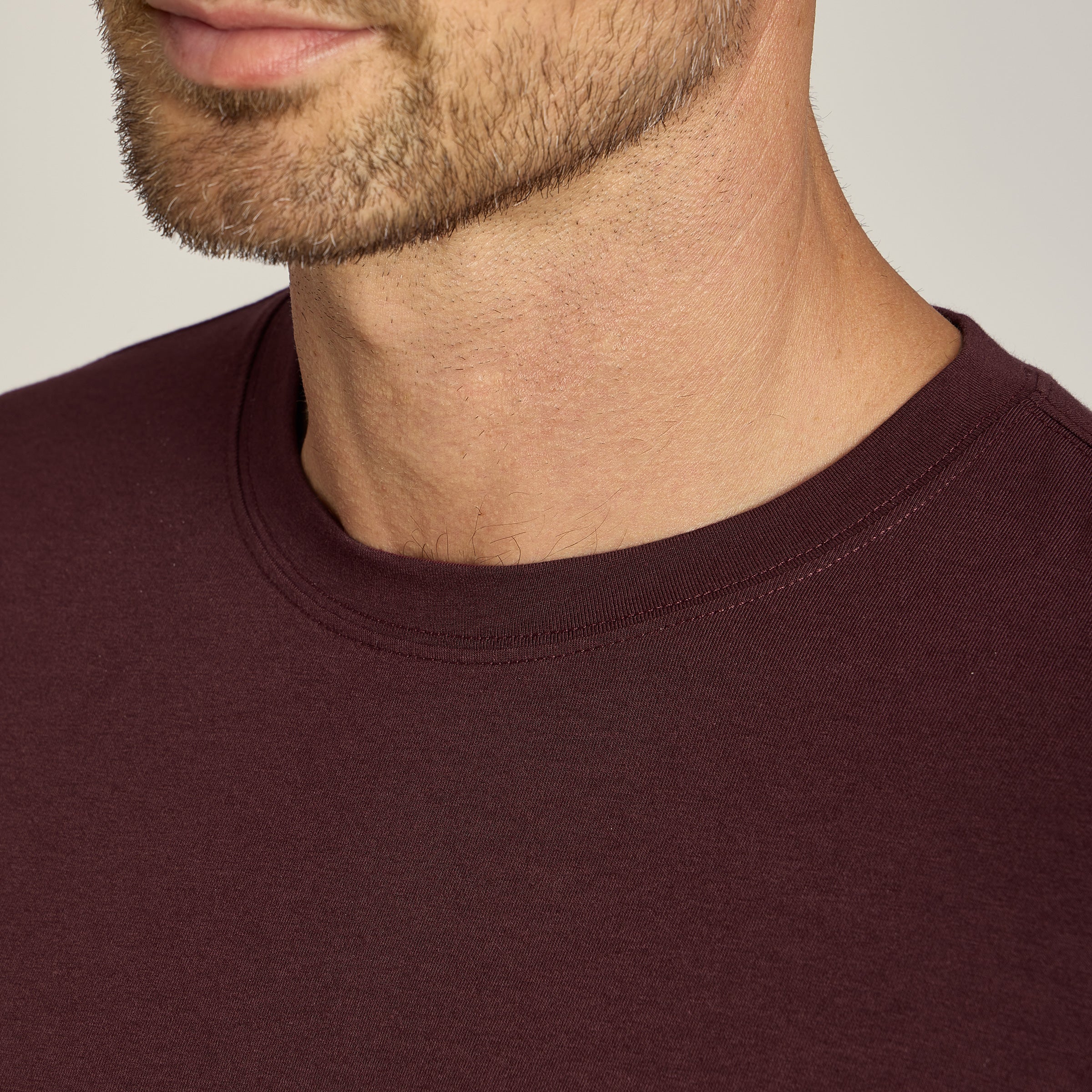 Men wearing Maroon Luxe Stretch Tee
