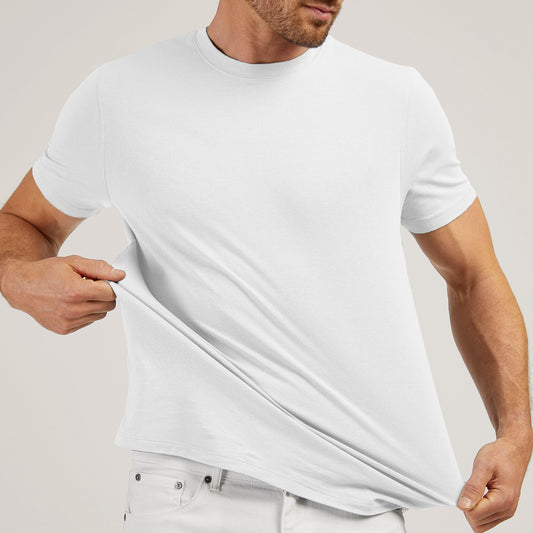 Luxe Stretch Tee White Crew tees