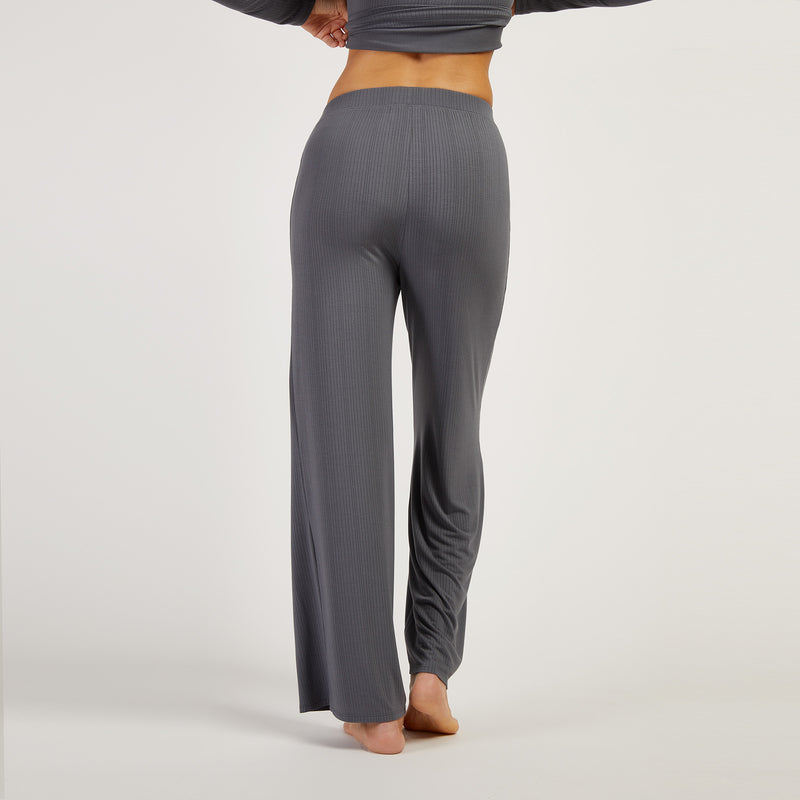 Women wearing Granite Lounge Wide Leg Pants - Pre Order lounge