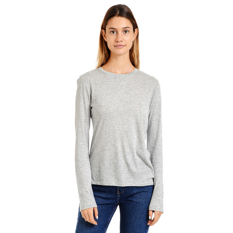  wearing Noir/Gris chiné/Blanc Long Sleeve Crew Tee Marcy 3-Pack