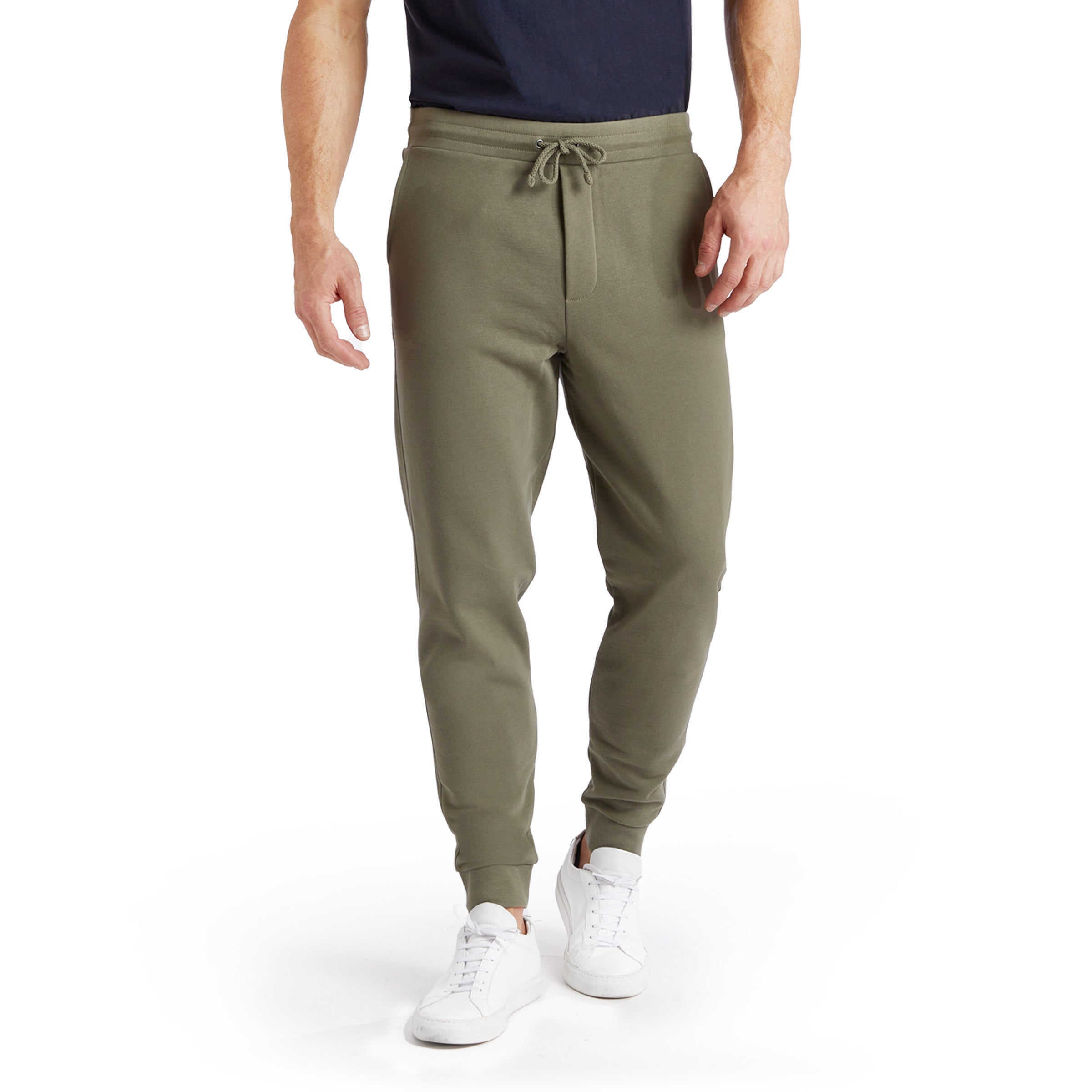 Men wearing Verde oliva The French Terry Sweatpant Hooper
