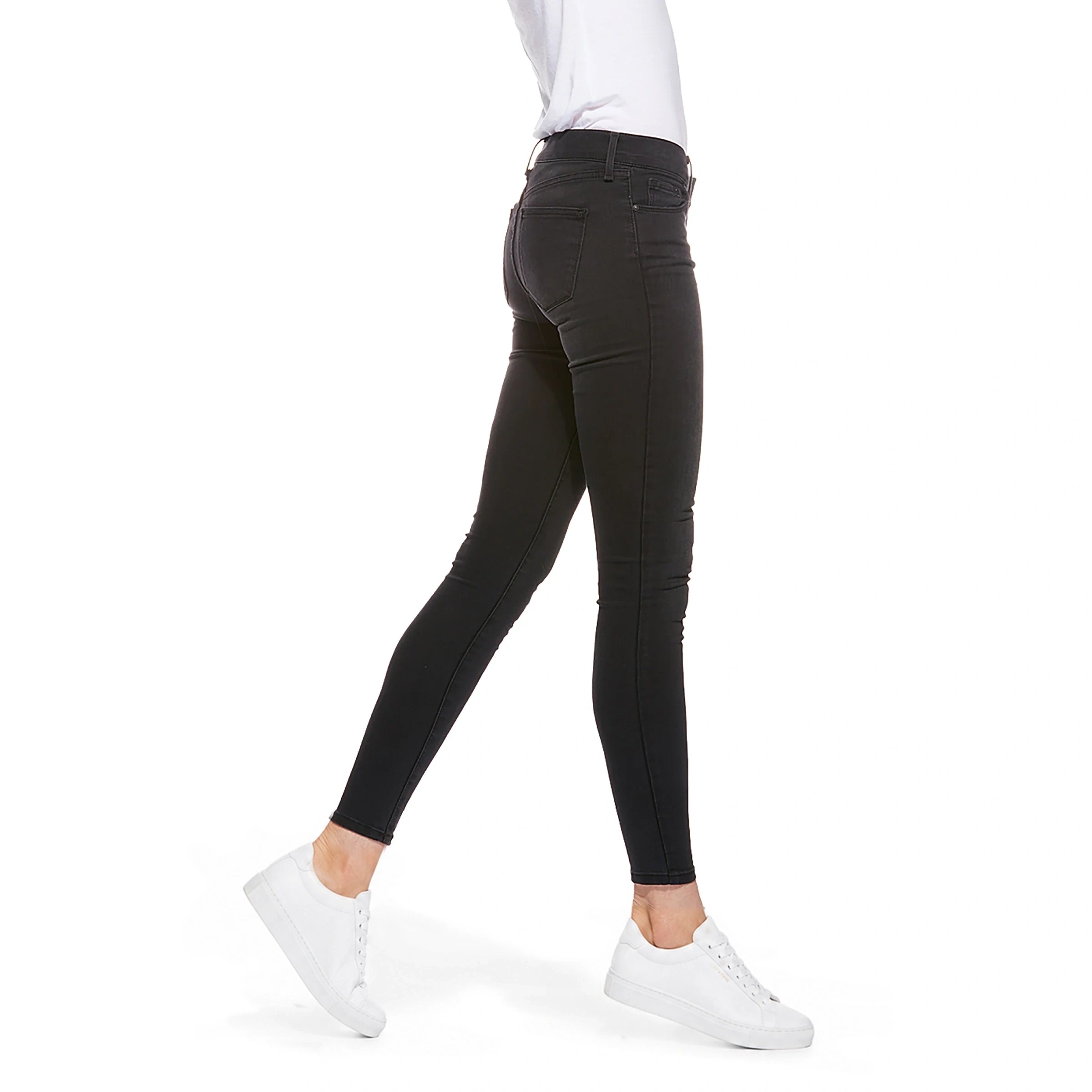 Women wearing Dark Gray Mid Rise Skinny Orchard Jeans