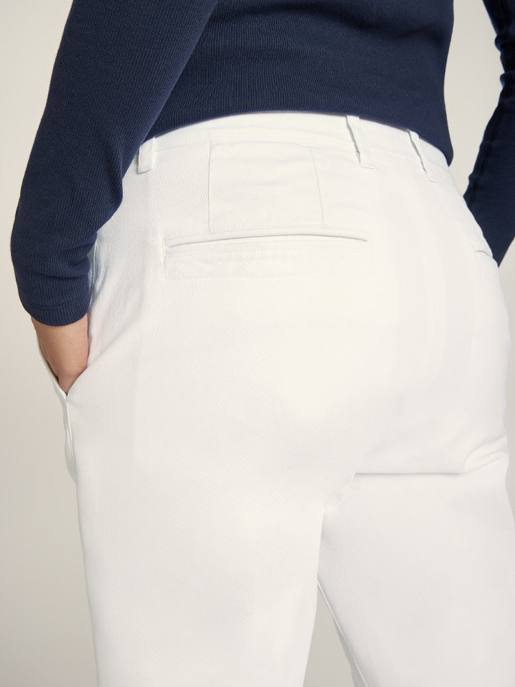 Women wearing White Unisex Chino Pants