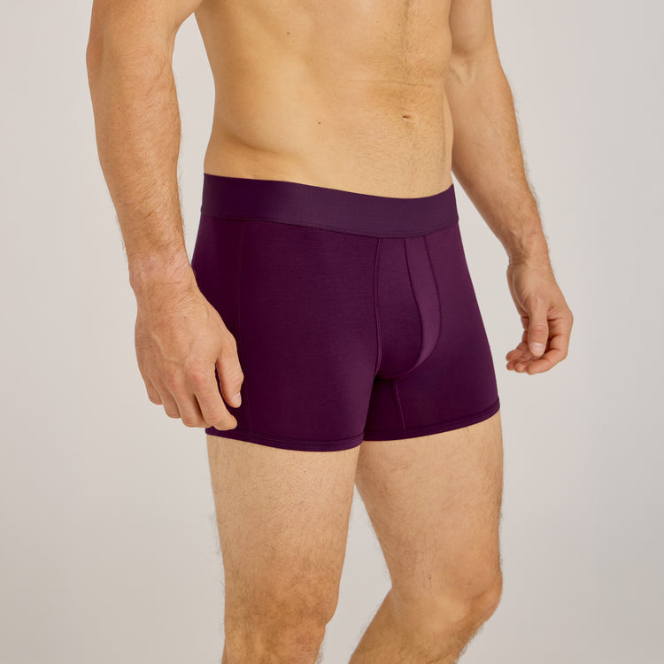 Men wearing Egg Plant Second Skin Trunk