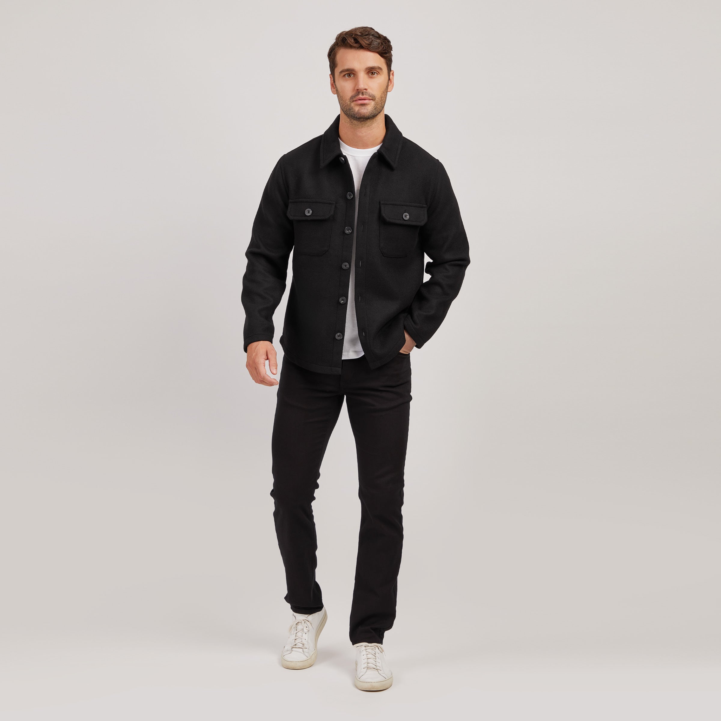 jacket over dress shirt Early Fall Layering: The Shirt Jacket