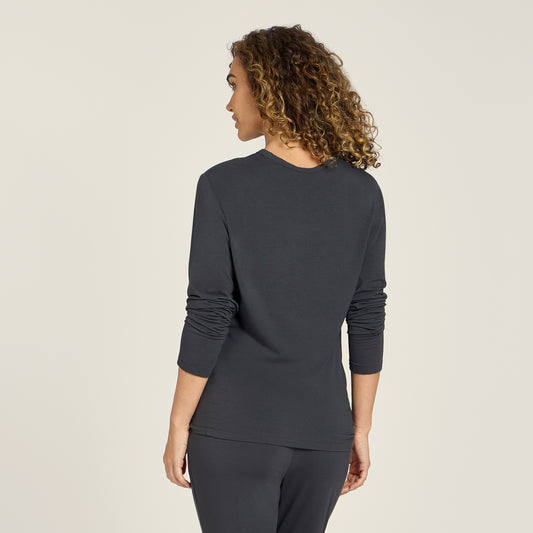 Unisex Pajama Long Sleeve Crew Neck Dark Gray long-sleeve pajamas