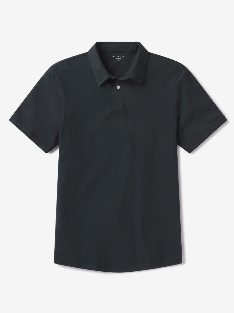 Men wearing Black Jersey Sueded Polo tees