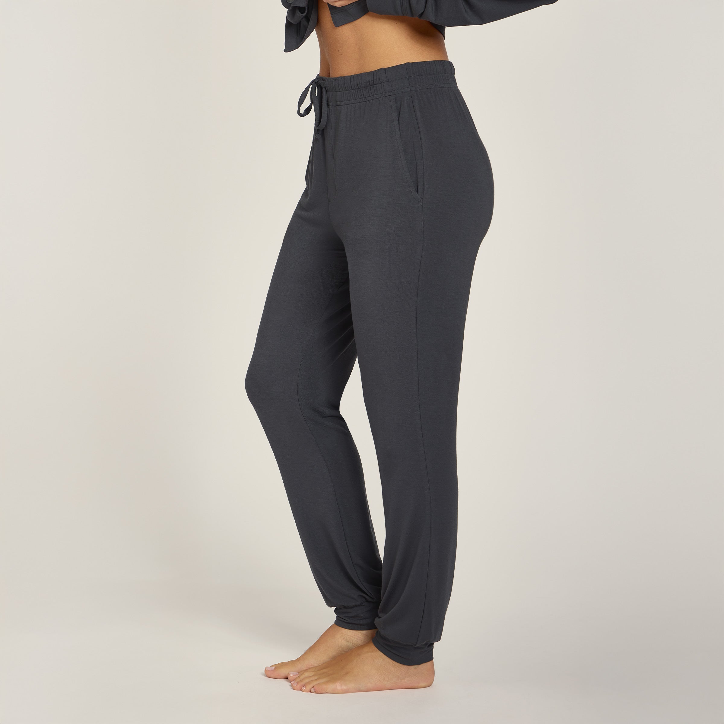 Men wearing Dark Gray Unisex Pajama Pants