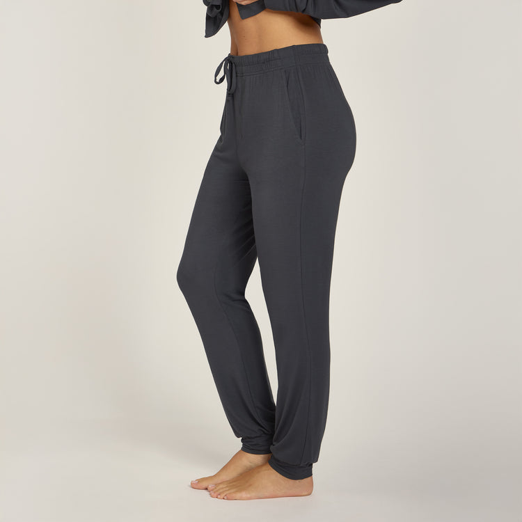 Men wearing Dark Gray Unisex Pajama Pants