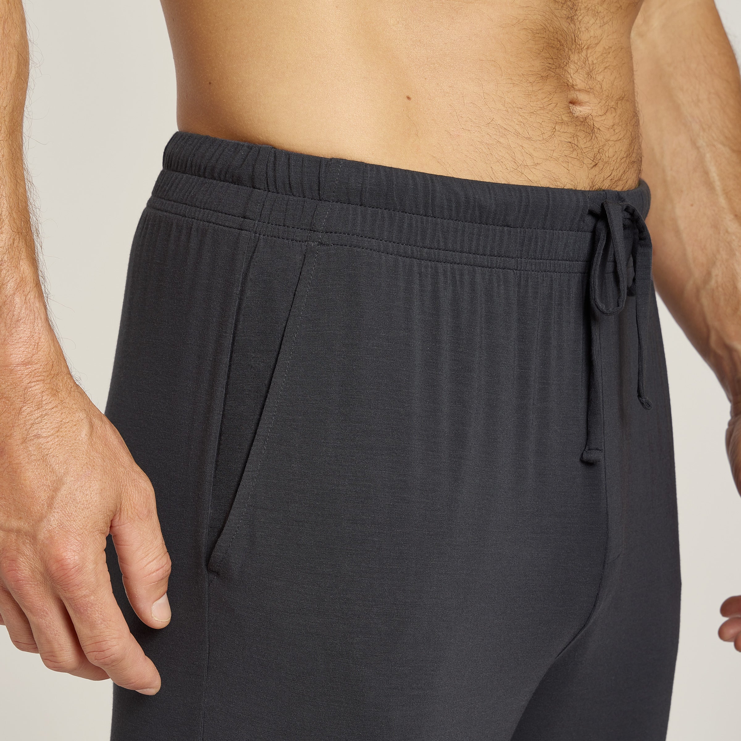 Men wearing Dark Gray Unisex Pajama Pants
