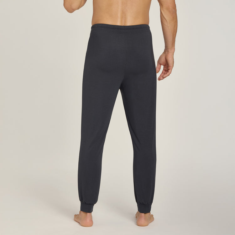 Men wearing Dark Gray Unisex Pajama Pants