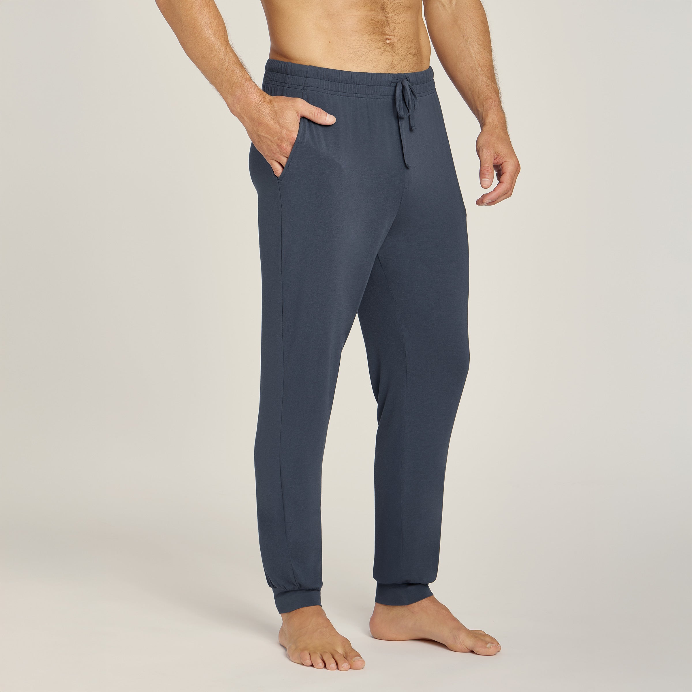 Men wearing Graphite Blue Unisex Pajama Pants