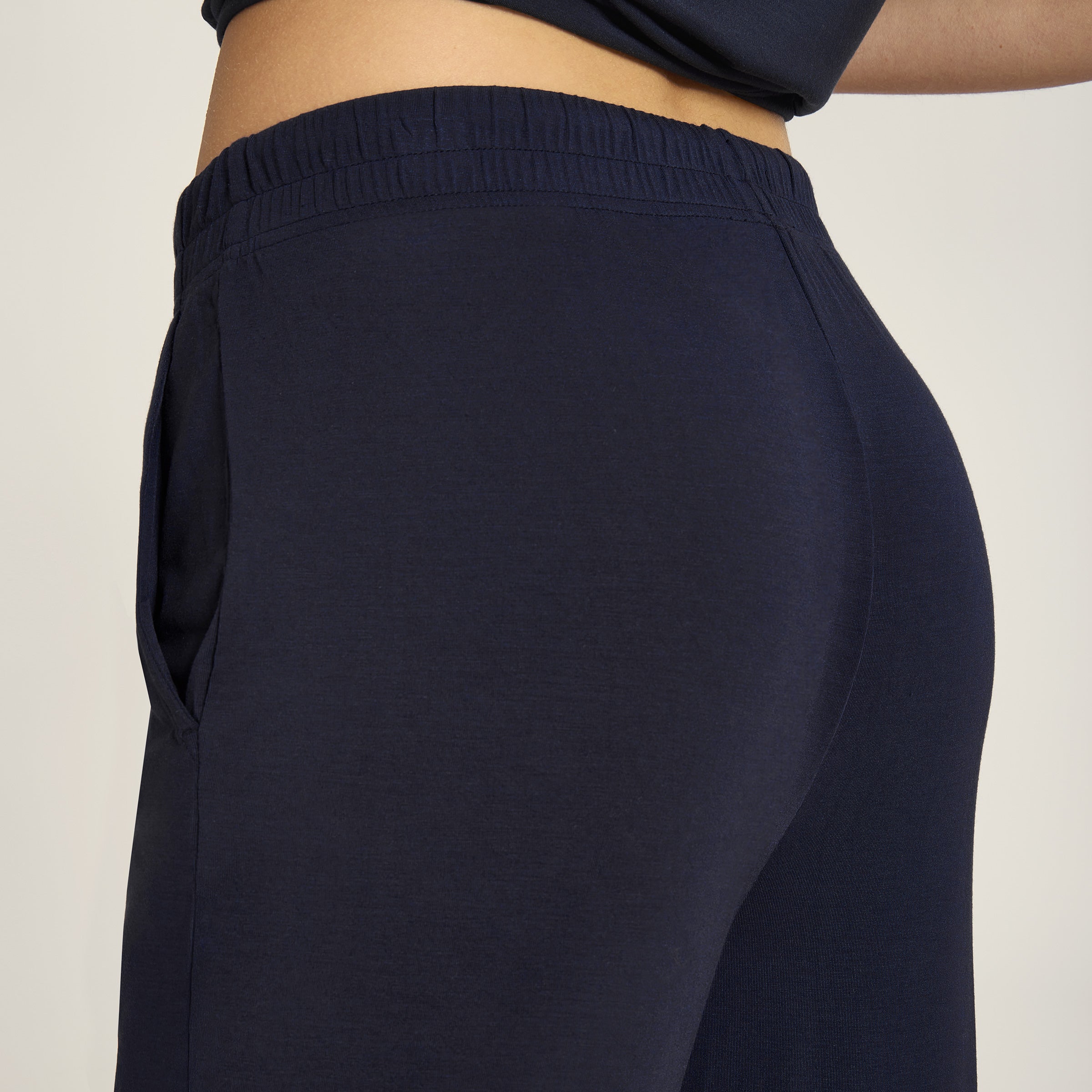 Men wearing Navy Unisex Pajama Pants