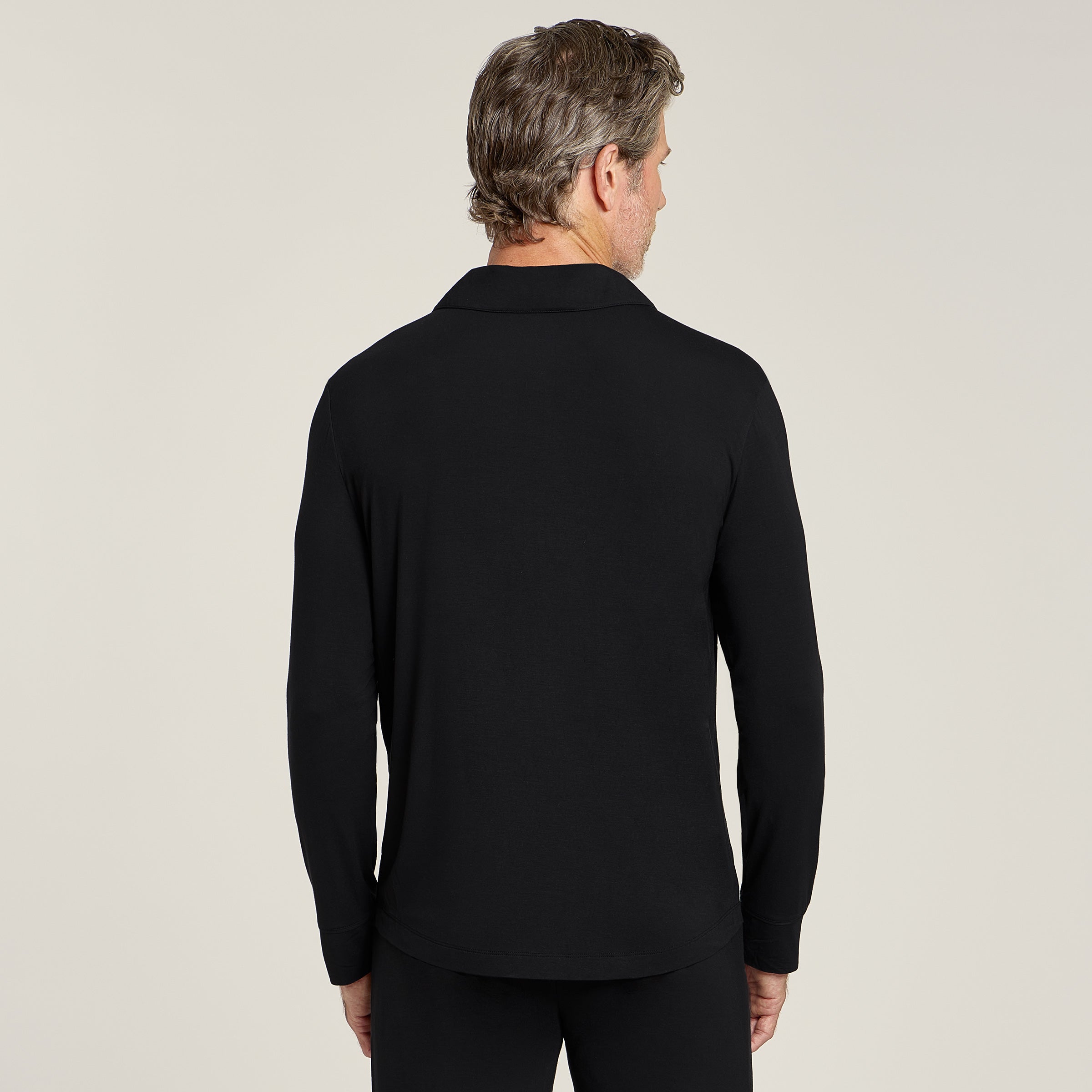 Men wearing Black Unisex Pajama Shirt