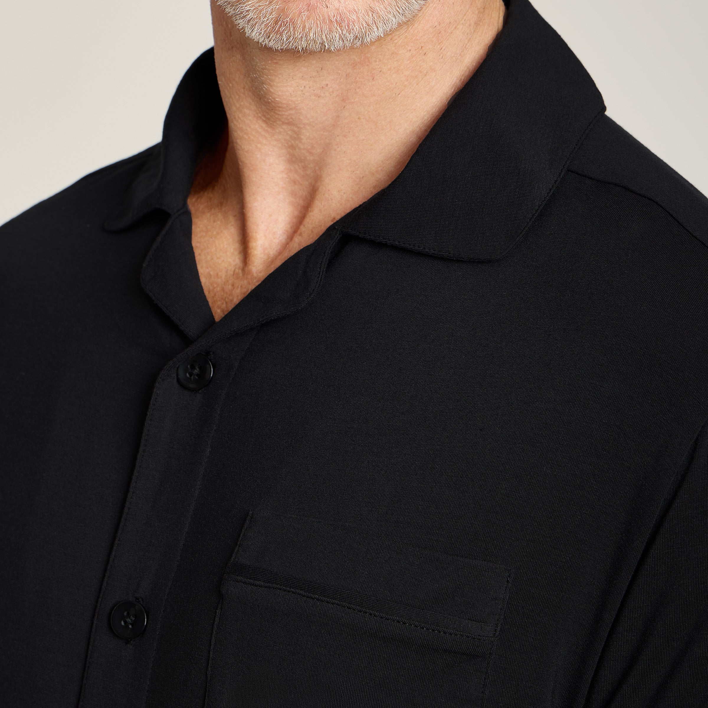 Men wearing Black Unisex Pajama Shirt