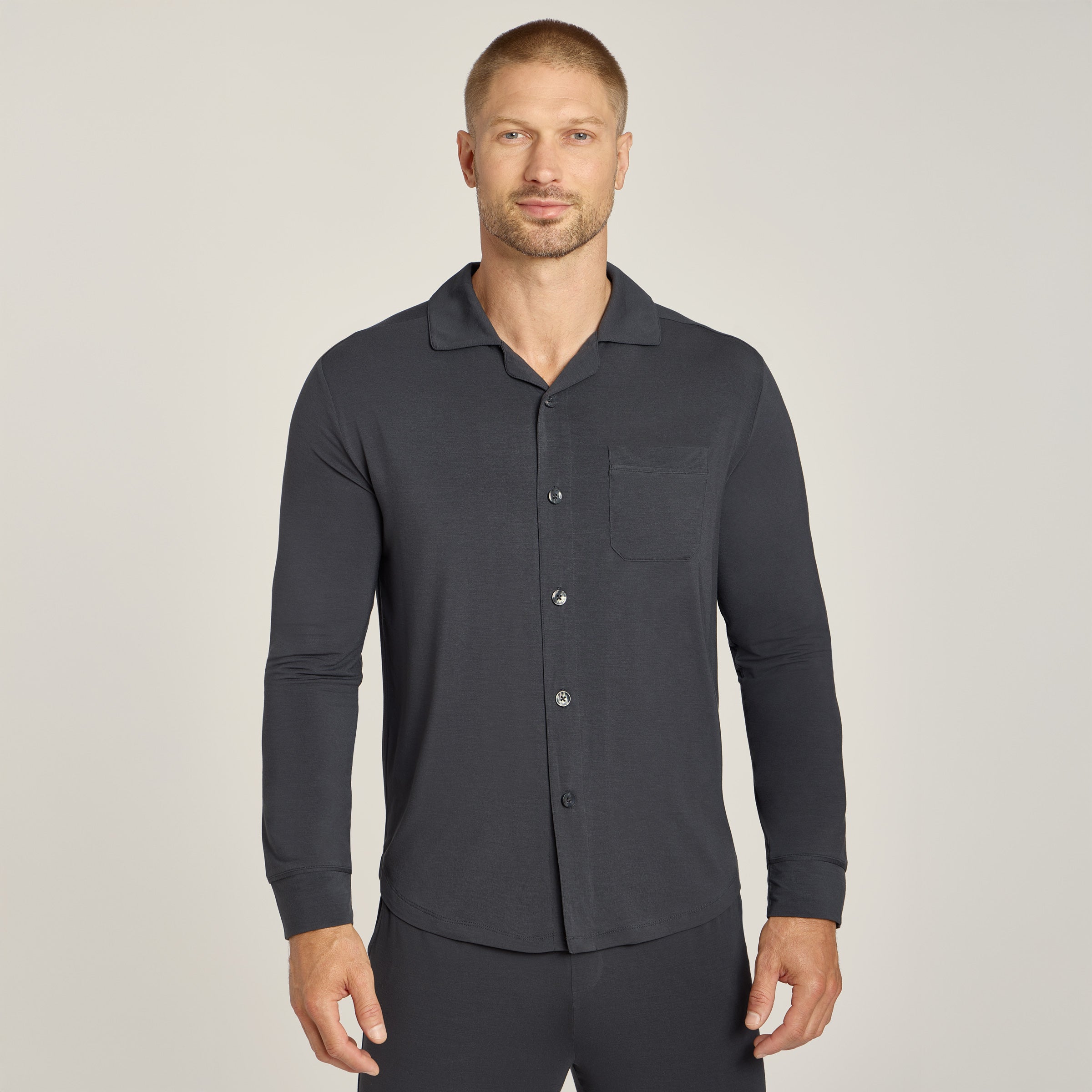 Women wearing Dark Gray Unisex Pajama Shirt