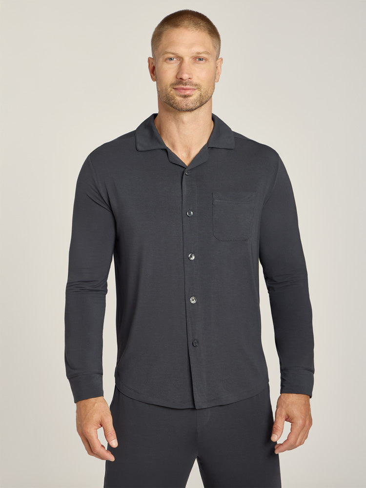 Women wearing Dark Gray Unisex Pajama Shirt