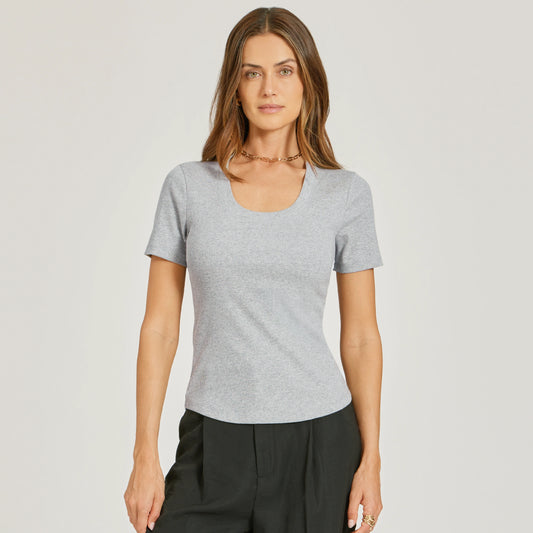 Rib Scoop Neck Tee  Scoop tees