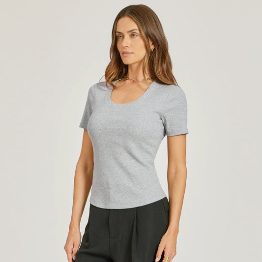 Rib Scoop Neck Tee  Scoop tees