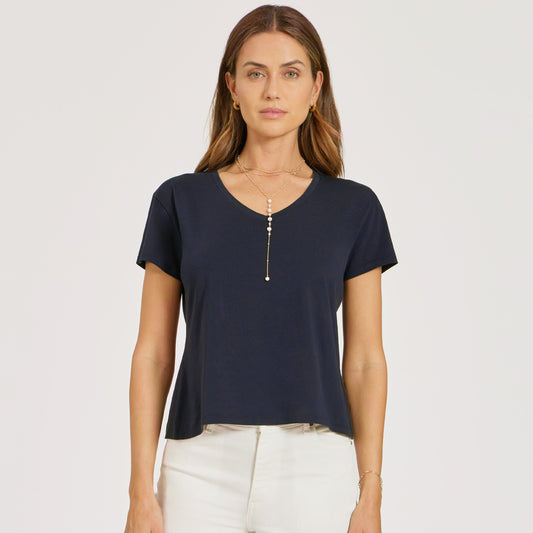 Cotton Relaxed V-Neck Tee  V-Neck tees