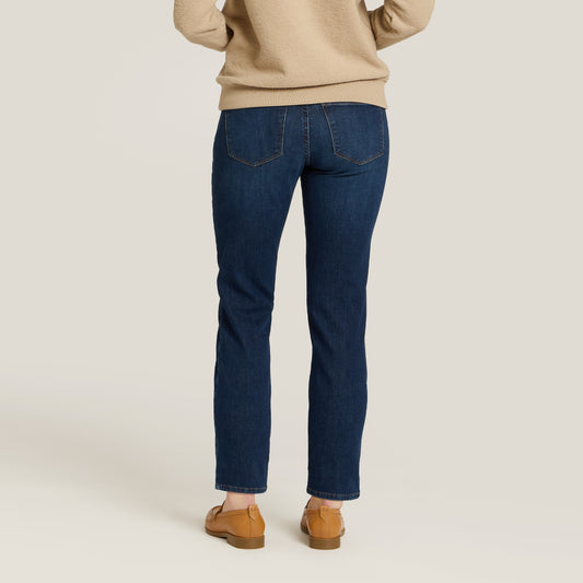 Logan Mid Rise Slim Straight Jeans Dark Blue Slim Straight jeans