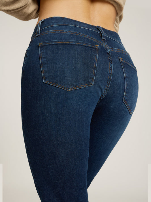 Logan Mid Rise Slim Straight Jeans Dark Blue Slim Straight jeans