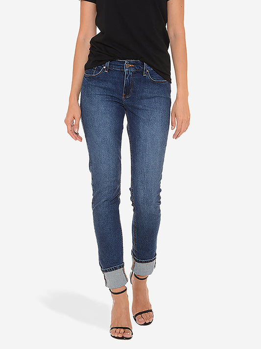 Mid Rise Slim Straight Ridge Jeans Medium/Dark Blue Slim Straight jeans