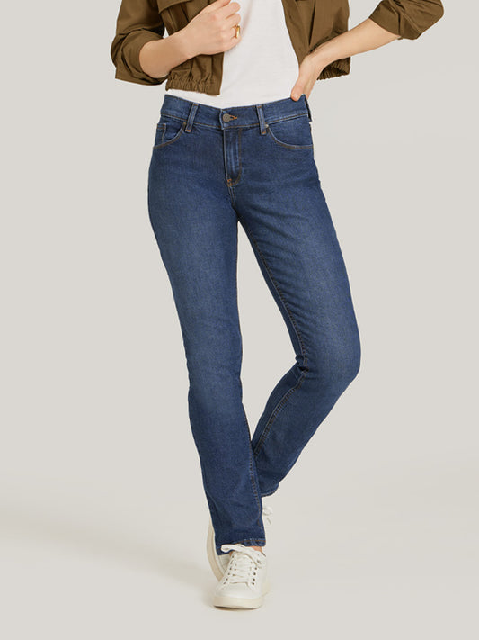 Mid Rise Slim Straight Ridge Jeans Medium/Dark Blue Slim Straight jeans