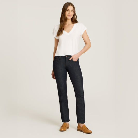 Mid Rise Slim Straight Ridge Jeans Dark Blue Slim Straight jeans