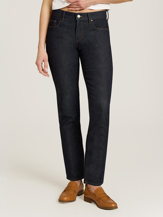 Mid Rise Slim Straight Ridge Jeans Dark Blue Slim Straight jeans