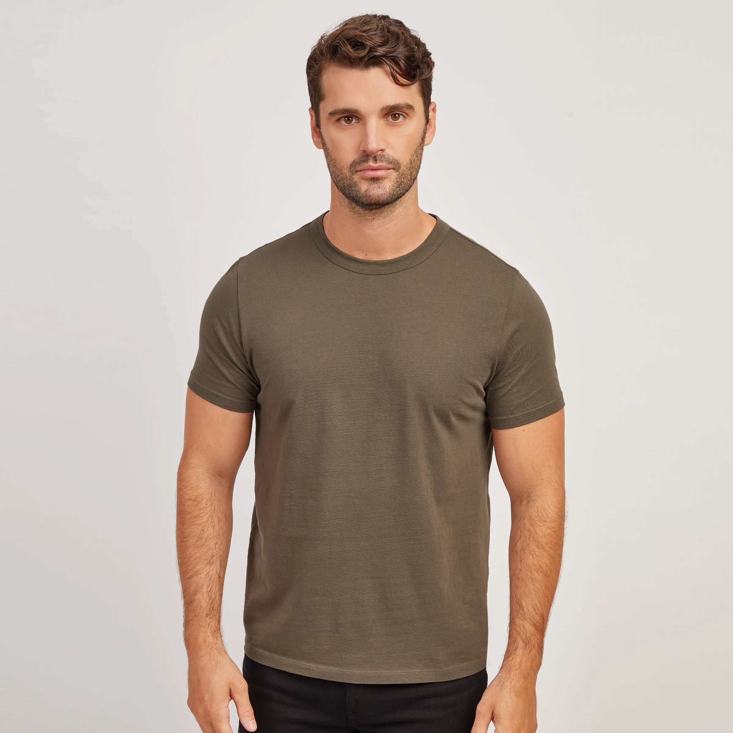  wearing White Mott&Bow | Classic Crew Driggs Tee tt tees