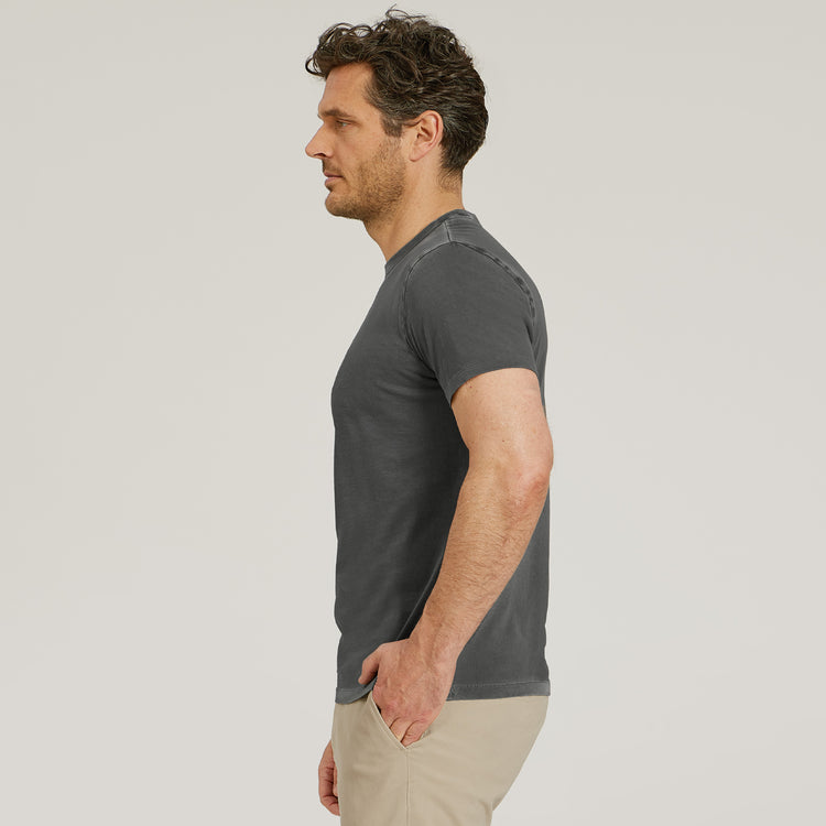 Men wearing Vintage Gray Classic Crew Driggs Tee