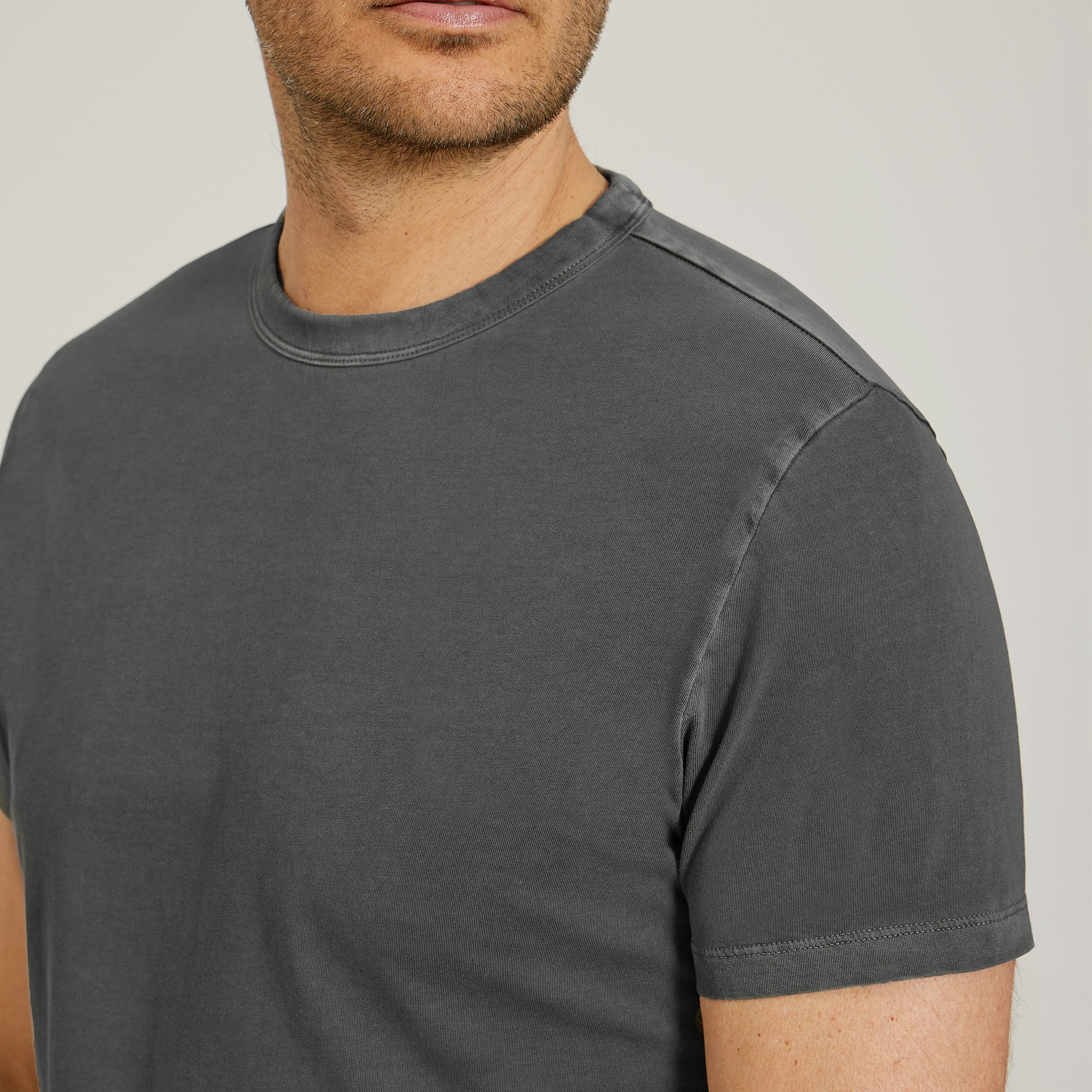 Men wearing Vintage Gray Classic Crew Driggs Tee