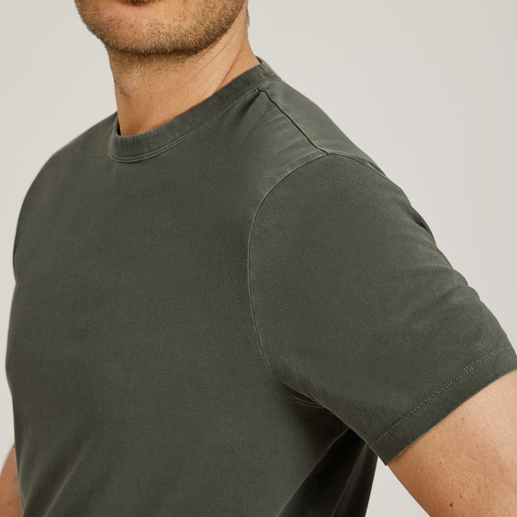 Men wearing Vintage Military Green Classic Crew Driggs Tee