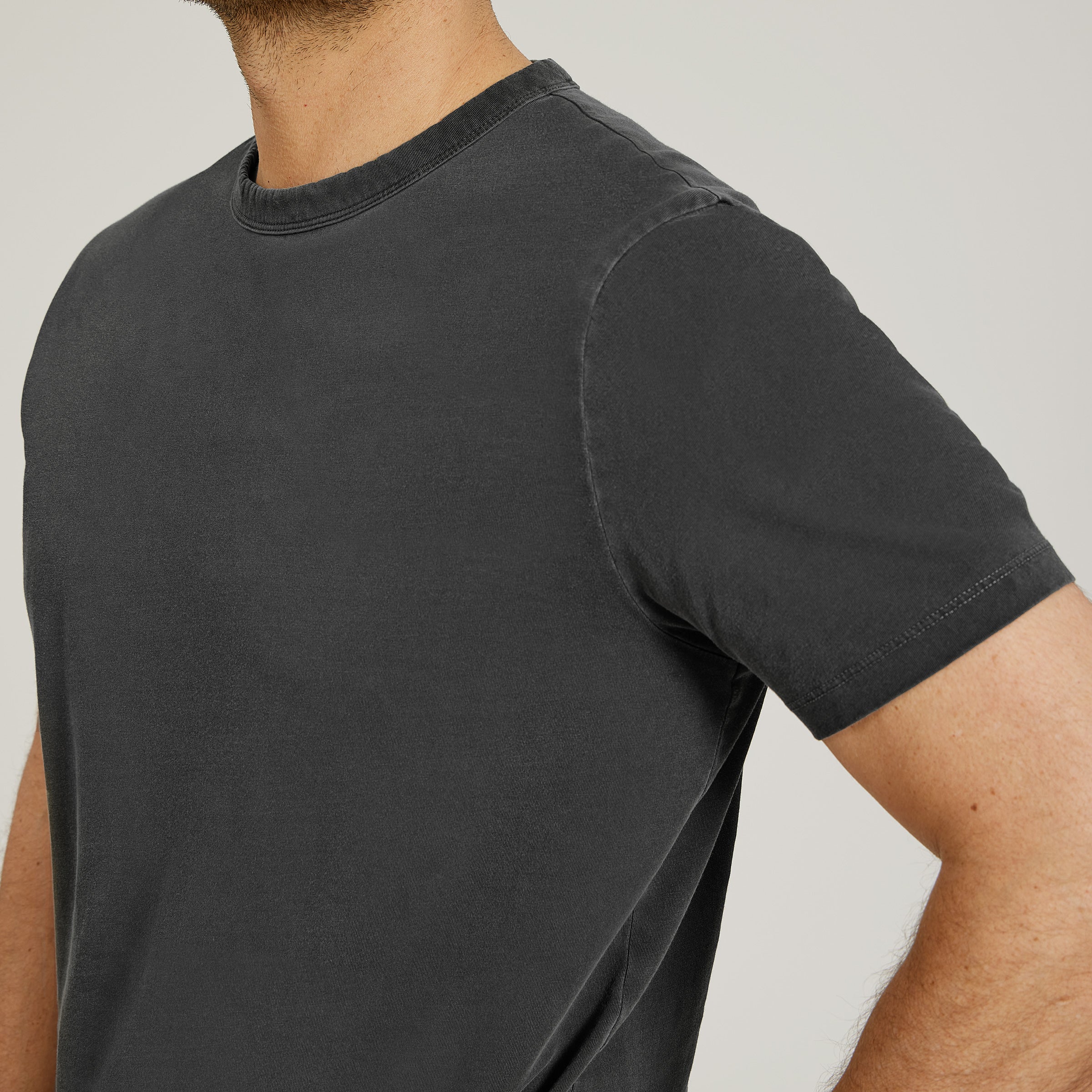 Men wearing Vintage Graphite Classic Crew Driggs Tee