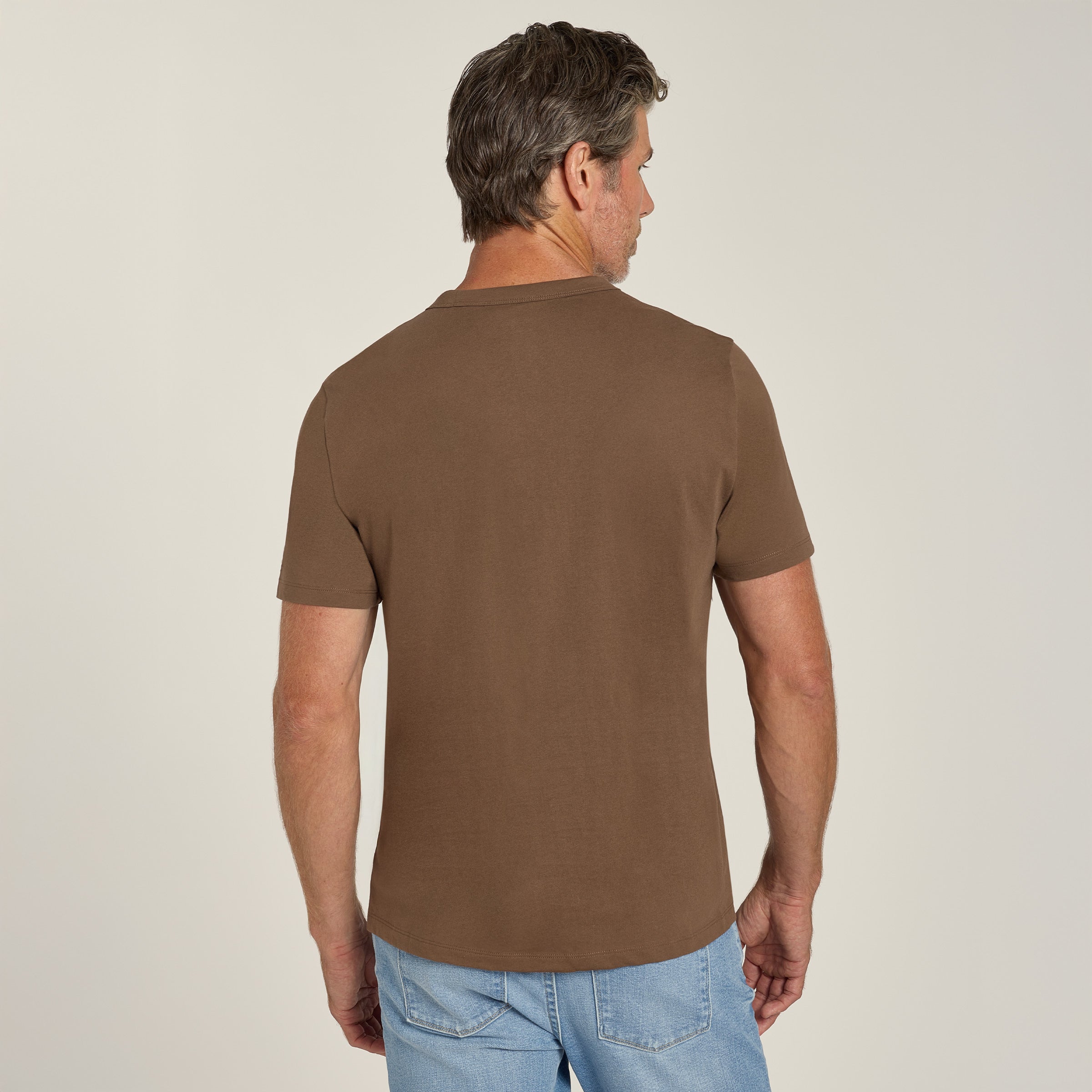 Men wearing Walnut Classic Crew Driggs Tee