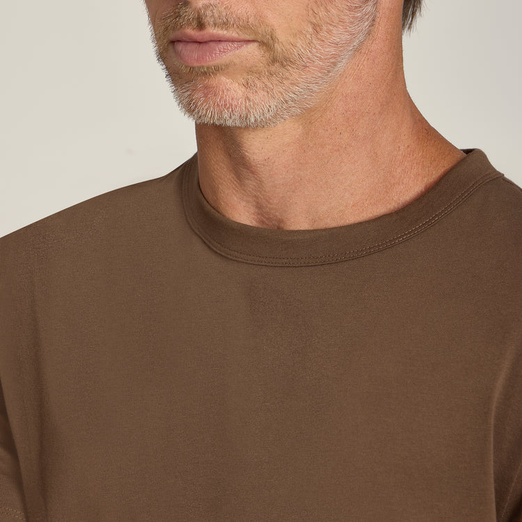 Men wearing Walnut Classic Crew Driggs Tee