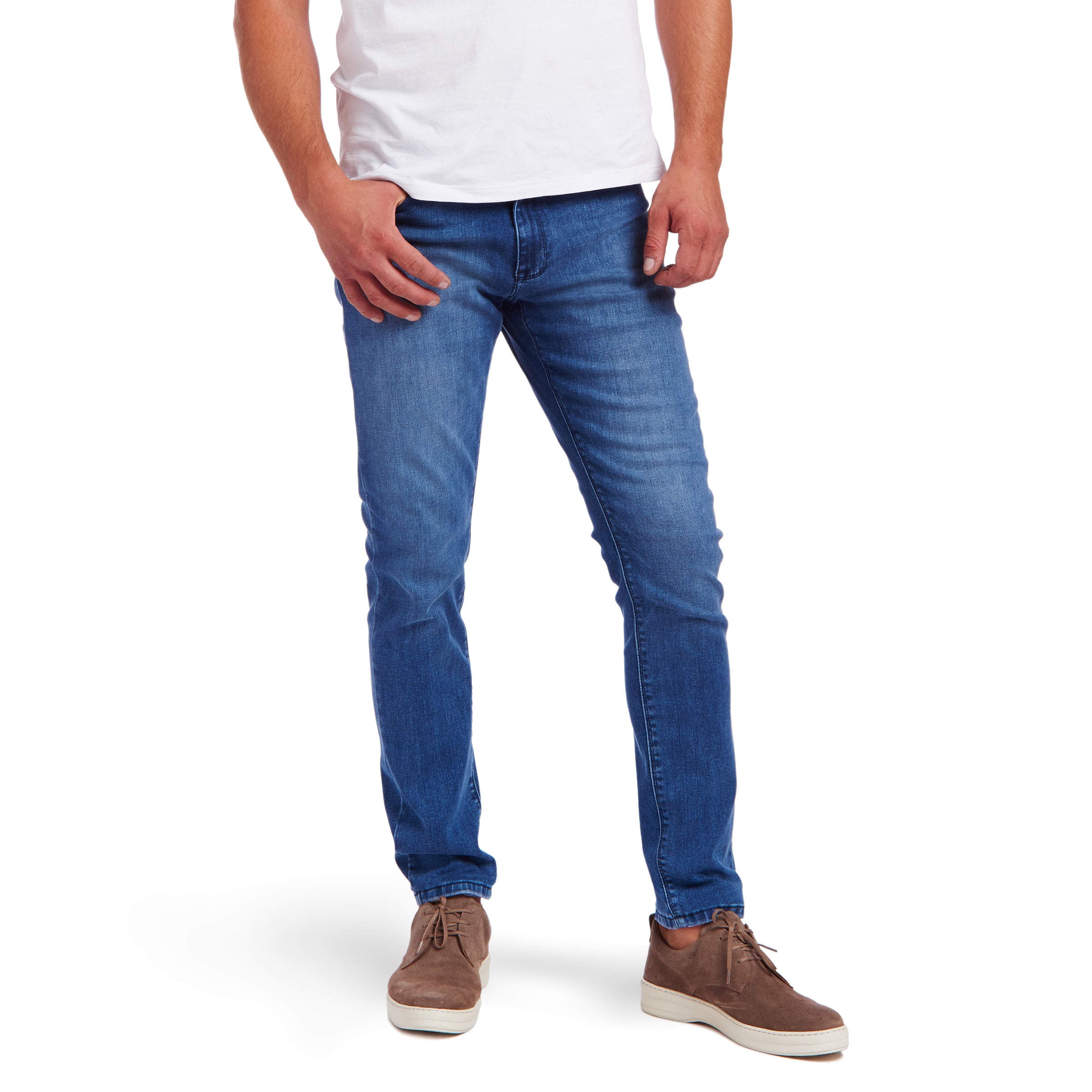 Men wearing Medium Blue Skinny Staple Jeans