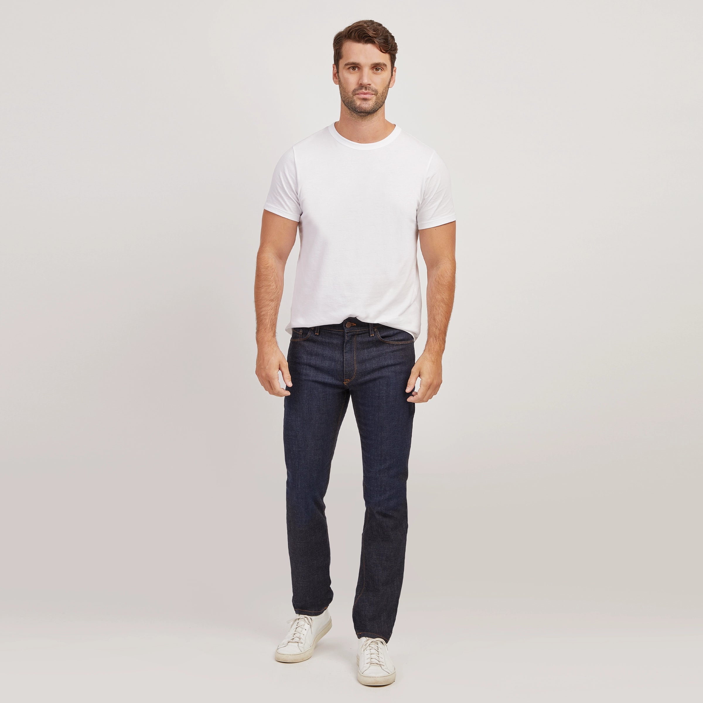 Men wearing Stone Medium Gray Mott&Bow | Slim Stone Jeans tt jeans