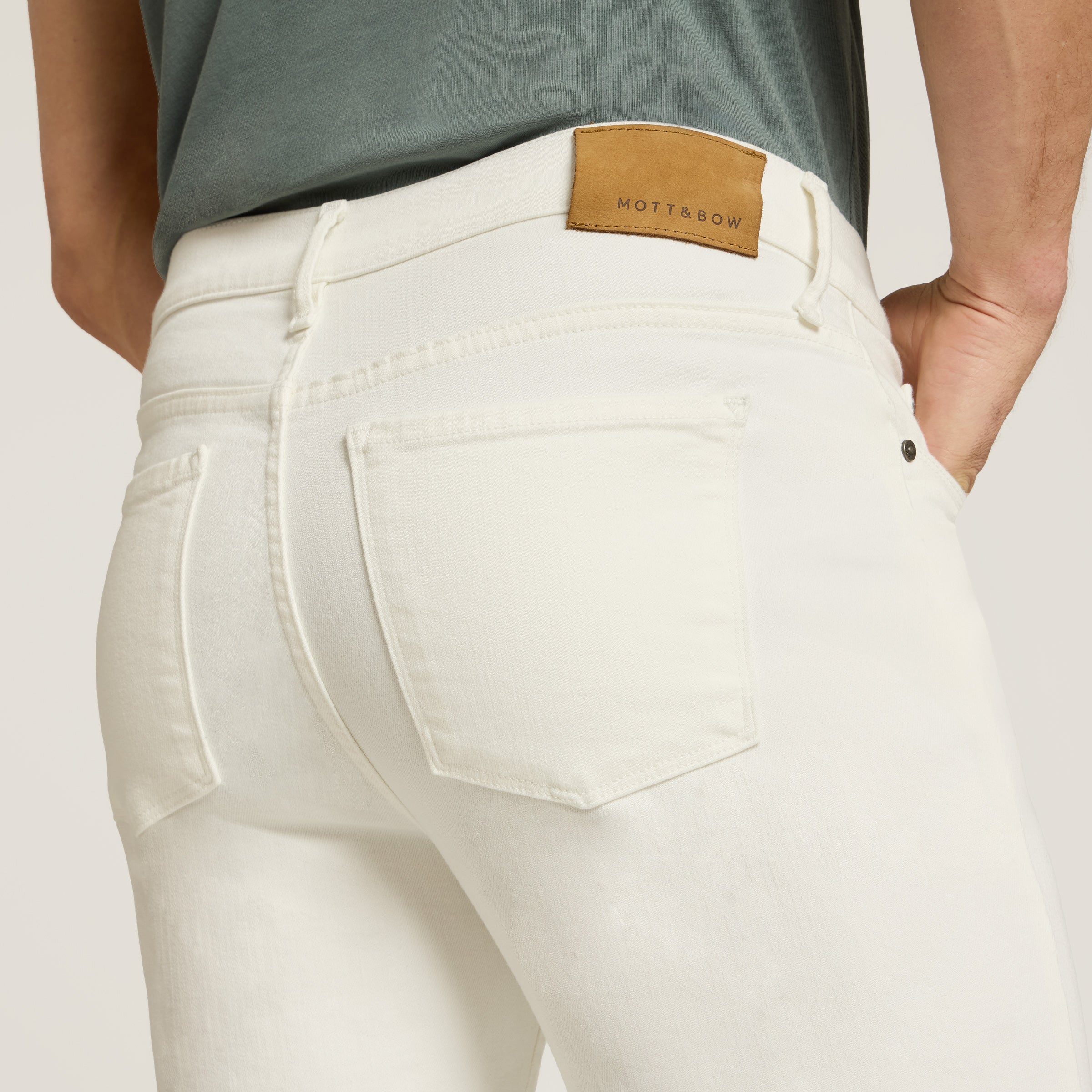 Men wearing White Slim Lloyd Jeans