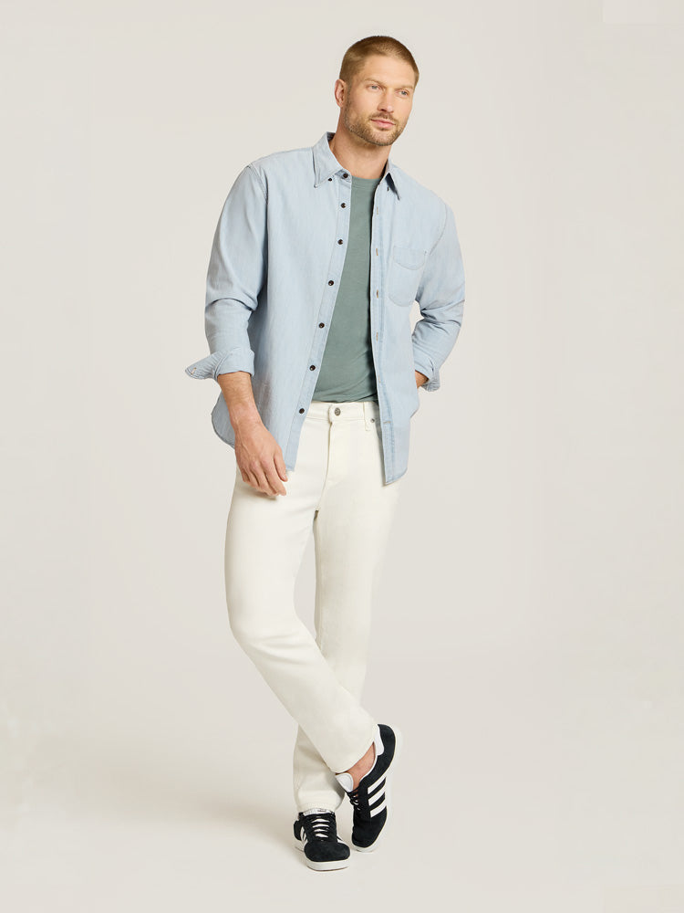 Men wearing White Slim Lloyd Jeans