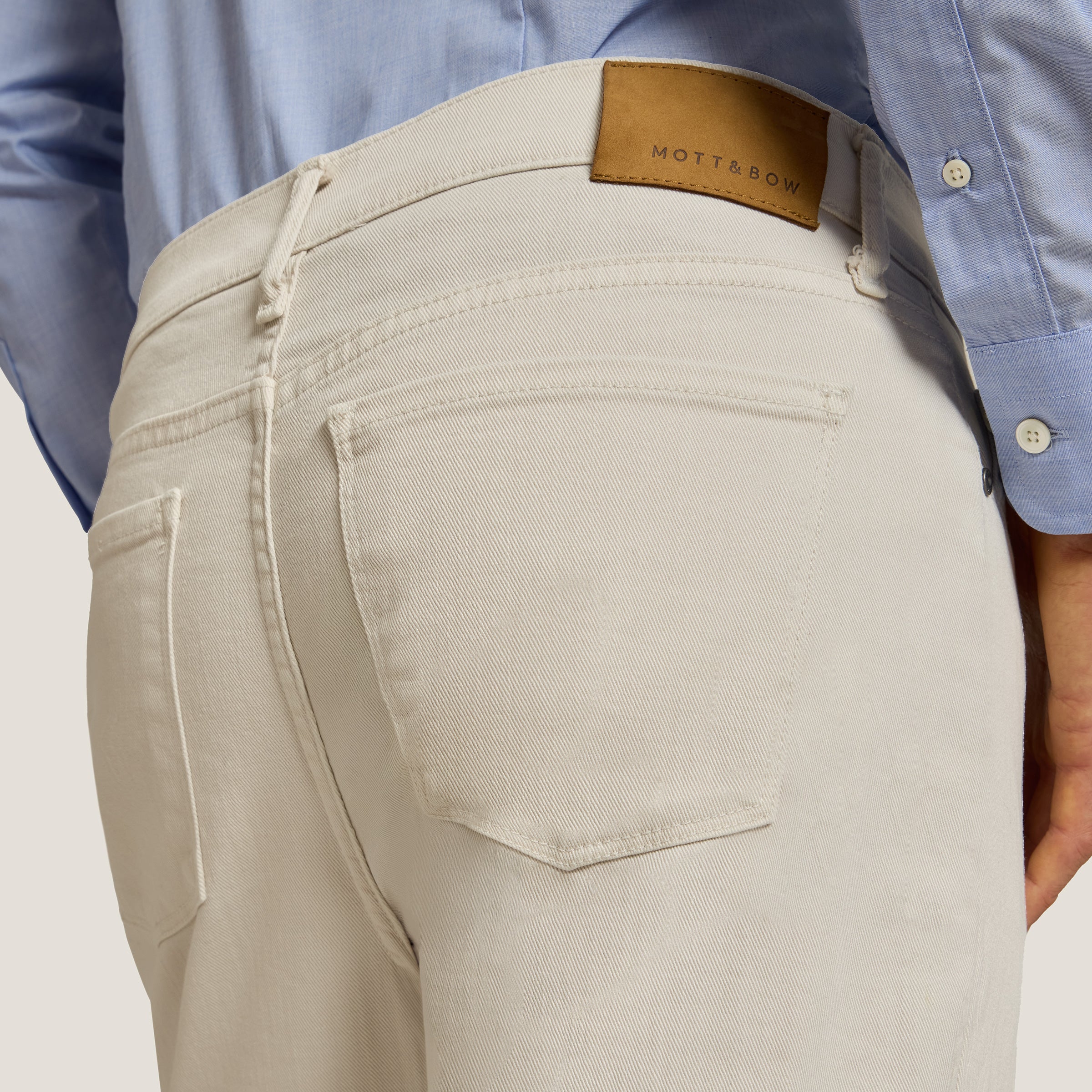 Men wearing Chalk Slim Mercer Jeans