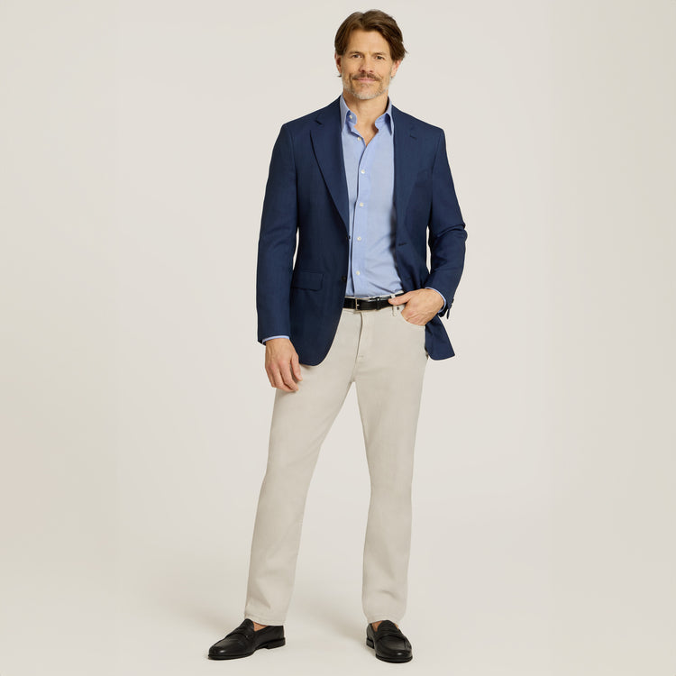 Men wearing Chalk Slim Mercer Jeans